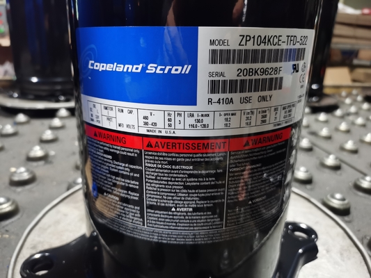 주문 3HP 저온 코플랜드 스크롤 압축기 ZB21KQE-TFD-558 밀봉 압축기 online manufacture